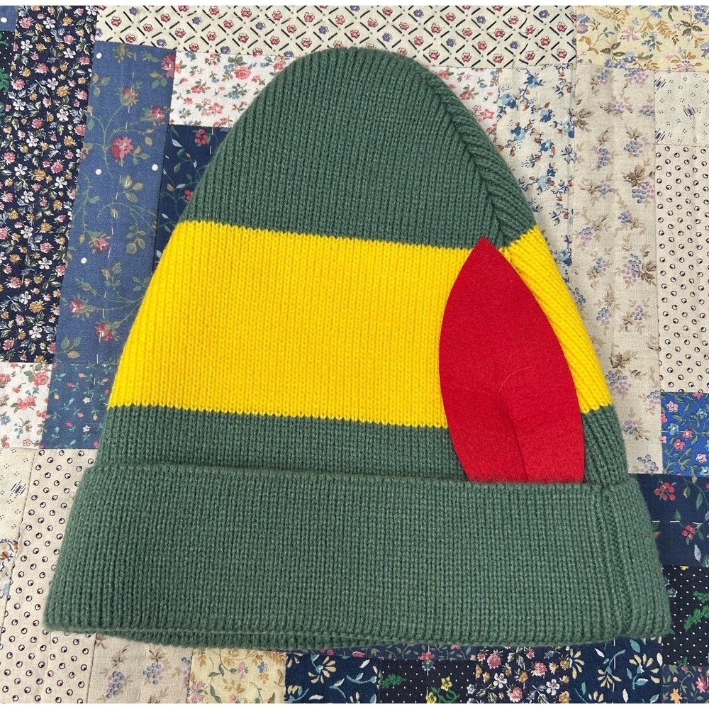 Duluth Trading Co Hat Beanie Mens One Size Green Striped Elf Christmas